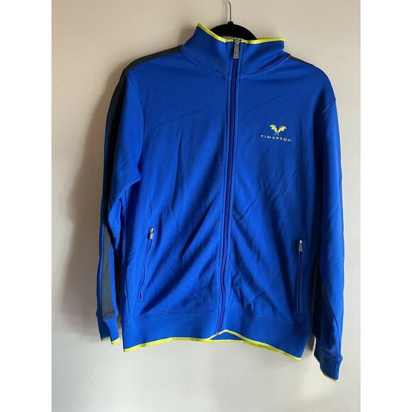 Nike Tops - NIKE GOLF Women's XL Timarron Country Club Jacket Full Zip Up Blue Yellow
